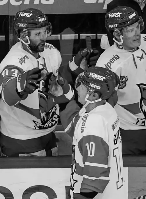 players palying hockey